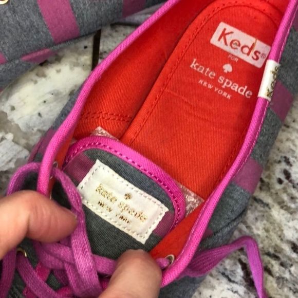 New Kate Spade Special Stripes Addition Keds women size 8 striped pattern shoes - Picture 3 of 5
